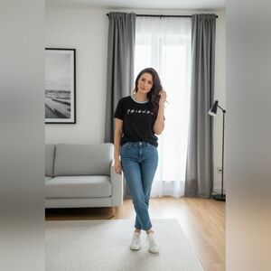 (88) Love Tribe Black and Blue 'Friends' Tee